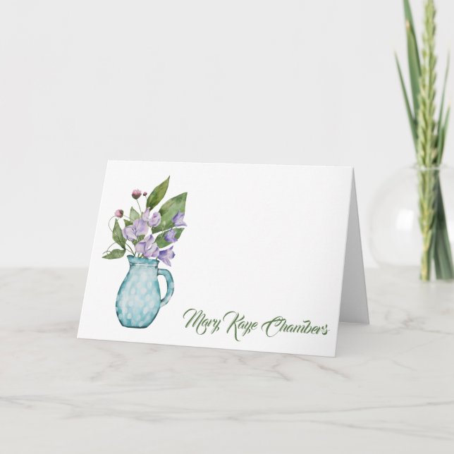 Aquarellfarbe Lila Süßer Pea-Blume (Vorderseite)