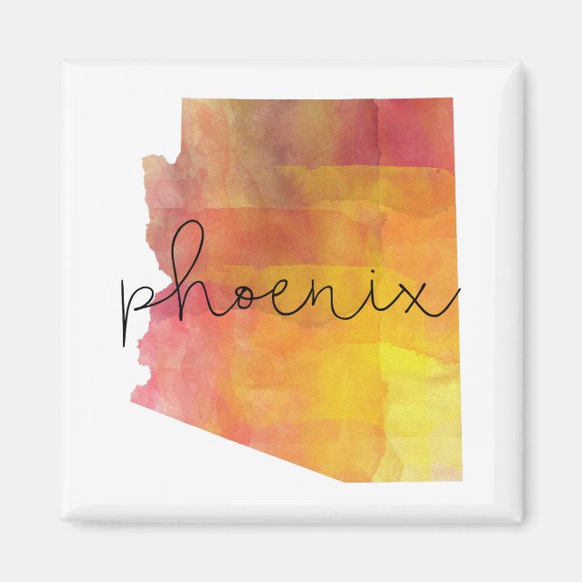 Aquarellfarbe Phoenix Arizona Magnet (Vorne)