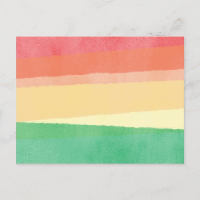 Aquarellfarbe Regenbogenfarbe Postkarte (Vorderseite)
