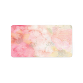 Aquarellfarbe Rosa Blumenuntergrund Adressaufkleber