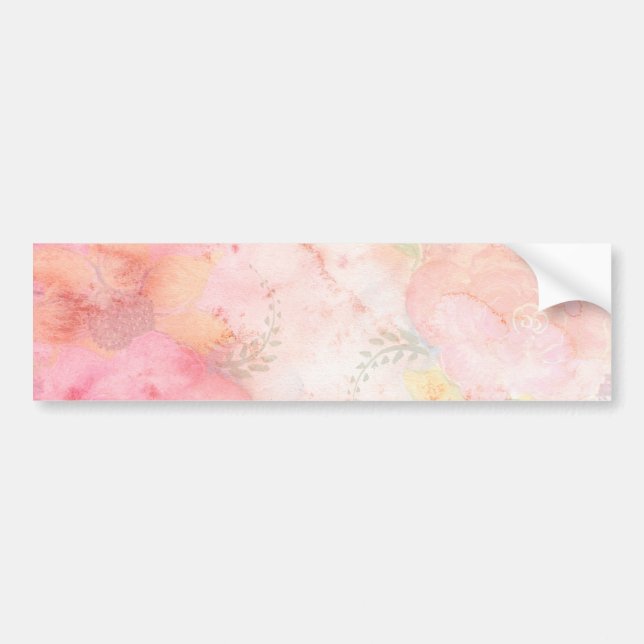 Aquarellfarbe Rosa Blumenuntergrund Autoaufkleber (Vorne)