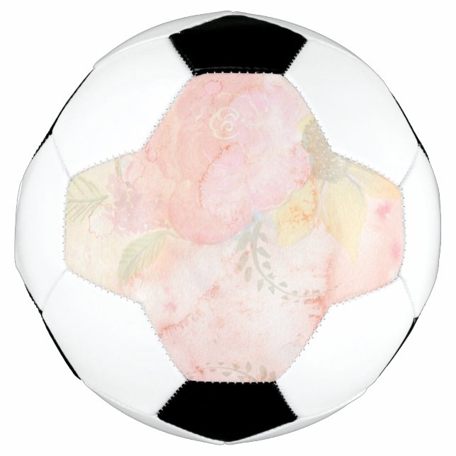 Aquarellfarbe Rosa Blumenuntergrund Fußball (Vorderseite)