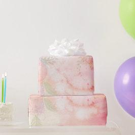 Aquarellfarbe Rosa Blumenuntergrund Geschenkpapier