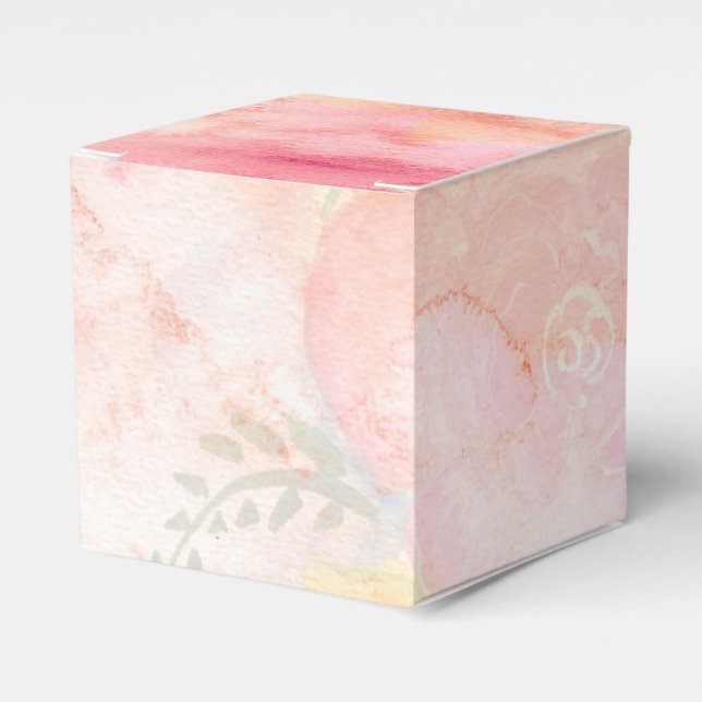 Aquarellfarbe Rosa Blumenuntergrund Geschenkschachtel (Vorderseite)