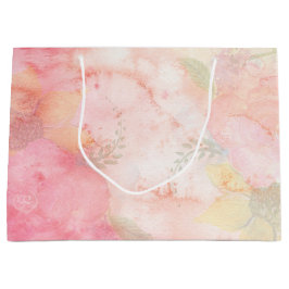 Aquarellfarbe Rosa Blumenuntergrund Große Geschenktüte