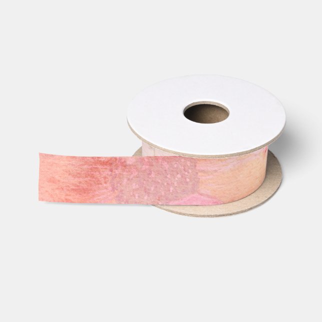 Aquarellfarbe Rosa Blumenuntergrund Satinband (Spule)
