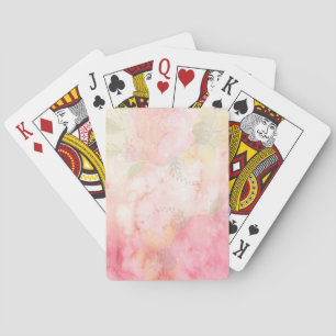 Aquarellfarbe Rosa Blumenuntergrund Spielkarten