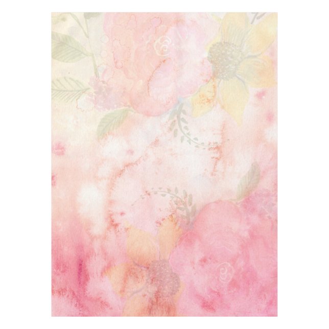 Aquarellfarbe Rosa Blumenuntergrund Tischdecke (Vorderseite)