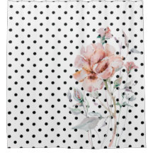 Aquarellfarbe Rosa Blüte auf schwarzen Punkten
