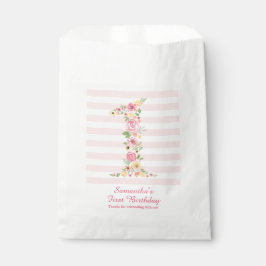 Aquarellfarbe Rosa Blüte Erstgeburt Geschenktütchen