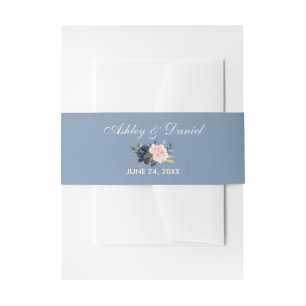Aquarellfarbe Rosa Blütenblau Einladungsbanderole