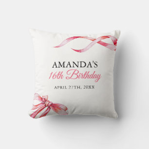 Aquarellfarbe Rosa Blütenfarben Bonbon Sweet 16 Ge Kissen
