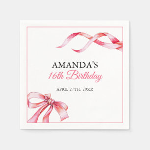Aquarellfarbe Rosa Blütenfarben Bonbon Sweet 16 Ge Serviette