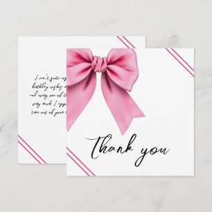 Aquarellfarbe Rosa Bow Chic Sweet 16 Geburtstag Dankeskarte