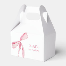 Aquarellfarbe Rosa Bow Geburtstag Geschenkschachtel