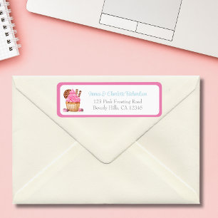 Aquarellfarbe Rosa Cupcake Chocolate Rücksendeadre