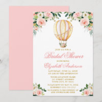 Aquarellfarbe Rosa Floral Luft Ballon Brautparty