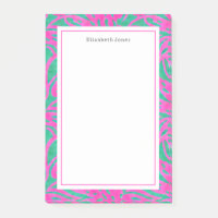 Aquarellfarbe Rosa + grüner Damast