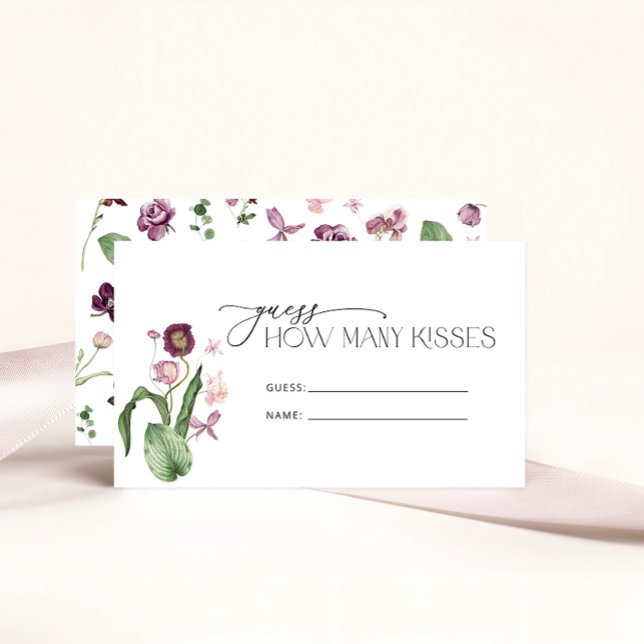 Aquarellfarbe Rosa Lilac Blume Brautparty Spiel Begleitkarte (Von Creator hochgeladen)