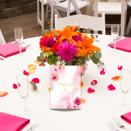 Aquarellfarbe Rosa Magenta Rose Tischnummer