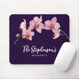 Aquarellfarbe Rosa Moth Orchideen Malerei Mousepad