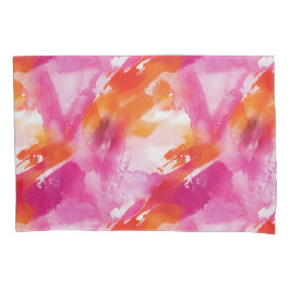 Aquarellfarbe Rosa Orange Abstrakt Kissenbezug