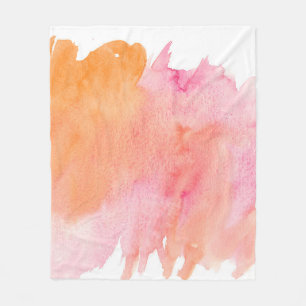 Aquarellfarbe Rosa Orange Fleecedecke