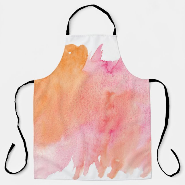 Aquarellfarbe Rosa Orange Schürze (Vorderseite)