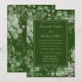 Aquarellfarbe Rosa und grüne botanische Hochzeit Einladung