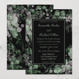 Aquarellfarbe Rosa und grüne botanische Hochzeit Einladung