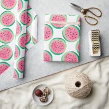 Aquarellfarbe Rosa und grünes Wassermelone Muster