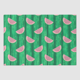 Aquarellfarbe Rosa und grünes Wassermelone Muster Seidenpapier