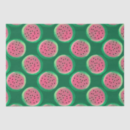 Aquarellfarbe Rosa und grünes Wassermelone Muster Seidenpapier