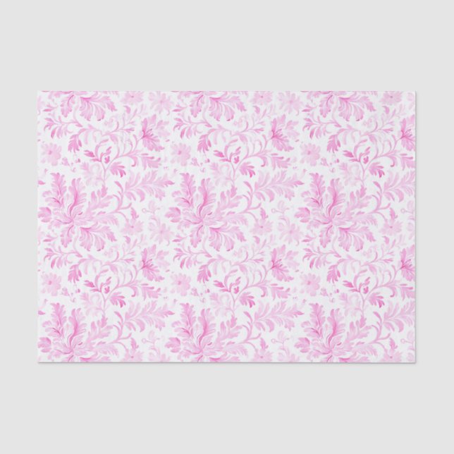 Aquarellfarbe Rosa und Weiße Blüte Seidenpapier (Vorderseite)