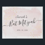 Aquarellfarbe Rosa x Gold Bat Mitzvah Begrüßungsze Künstlicher Leinwanddruck<br><div class="desc">Dieses schicke und elegante Fledermausmitzvah-Begrüßungsschild/Willkommensschild in Brett/Leinwand weist einen weißen Hintergrund mit rot-rosa Pinselstrichen in Aquarell und Imitat goldenen Spritzern auf. Personalisieren Sie es für Ihre Bedürfnisse. Mehr passende Produkte finden Sie in meinem Geschäft.</div>