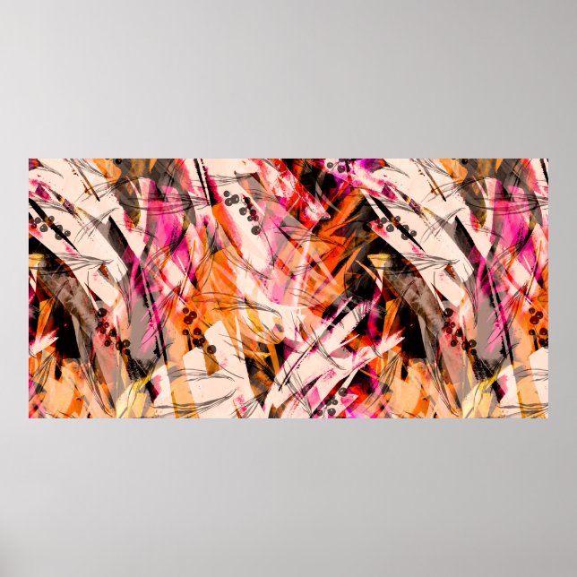 Aquarellfarbe Vintag nahtloser Hintergrund, Farbsp Poster (Vorne)