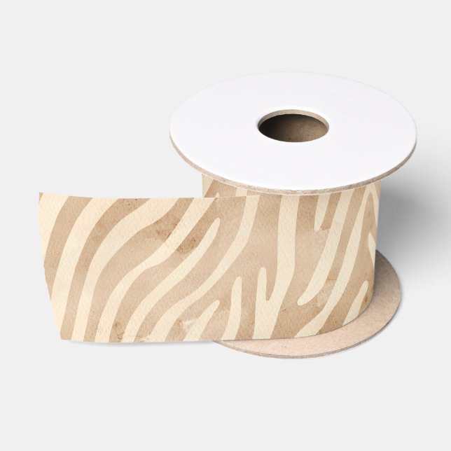 Aquarellfarbe Zebra Print Satinband (Spule)