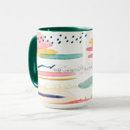 Aquarellfarben abstrakte Geometrie, minimale Tasse