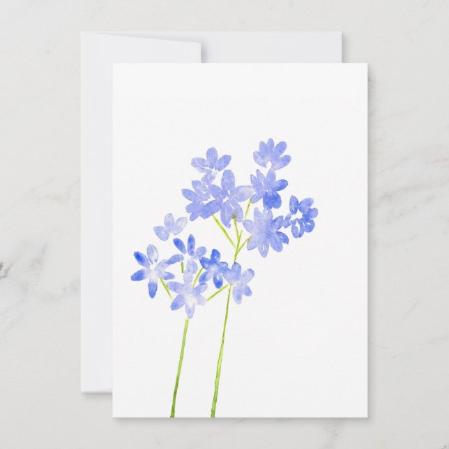 Aquarellfarben-Agapanthus-Karte Mitteilungskarte (Vorderseite)