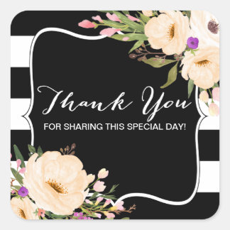 Aquarellfarben Anemone Blooms Vielen Dank Sticker