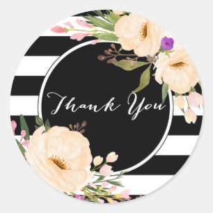Aquarellfarben Anemone Blooms Vielen Dank Sticker