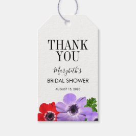 Aquarellfarben Anemone Floral Brautparty Gefälligk Geschenkanhänger