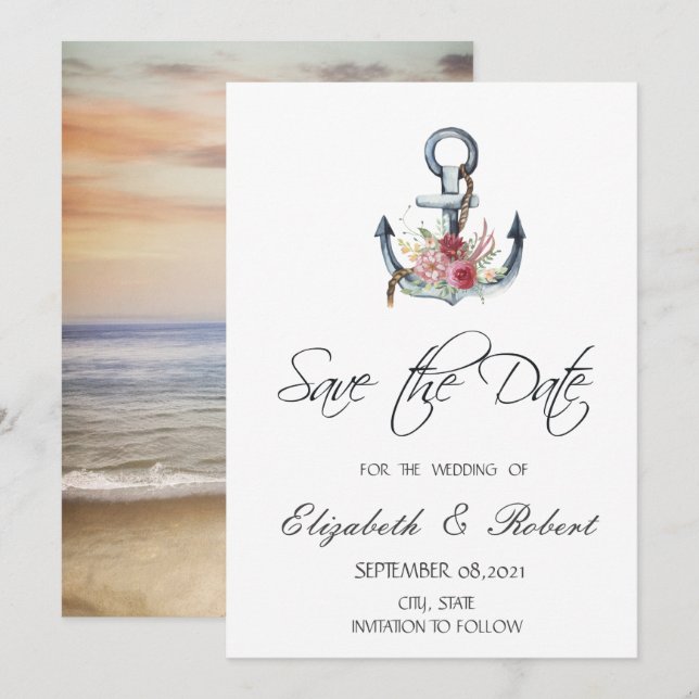 Aquarellfarben AnkerBlume Save the Date wasserdich (Vorne/Hinten)