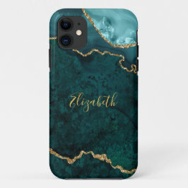 Aquarellfarben Aquamarin Goldmarmor Agate Geode Case-Mate iPhone Hülle