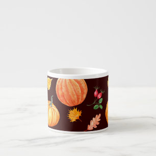 Aquarellfarben Autumn Pumpkin Floral Pattern Espressotasse