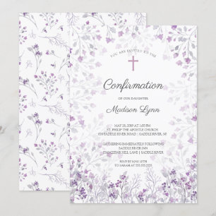 Aquarellfarben - Bejahung der violetten Blumen Einladung
