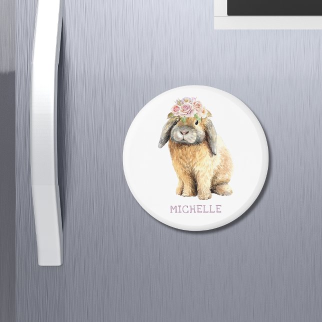 Aquarellfarben Bläschen Kaninchen Personalisierter Magnet (Von Creator hochgeladen)