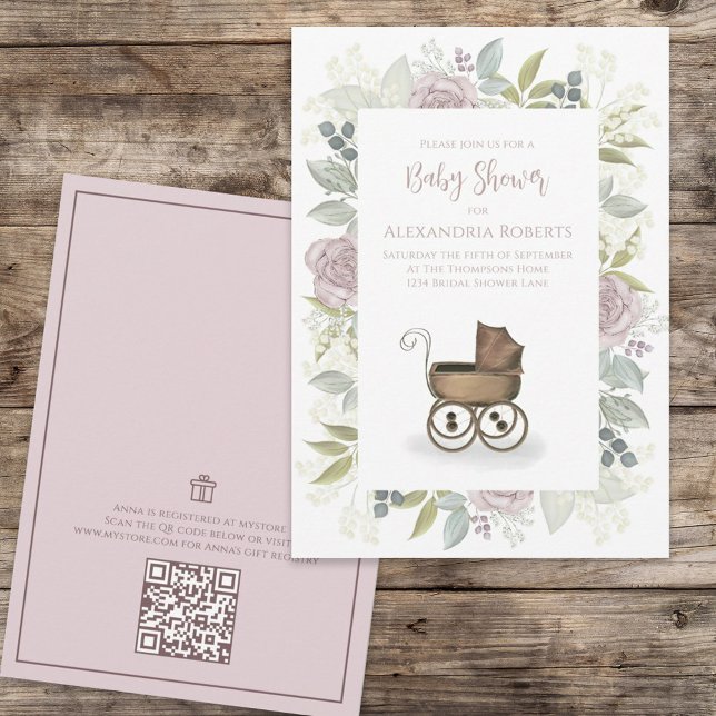 Aquarellfarben Bläschen Pink QR Code Geschenkkarte Einladung (Von Creator hochgeladen)