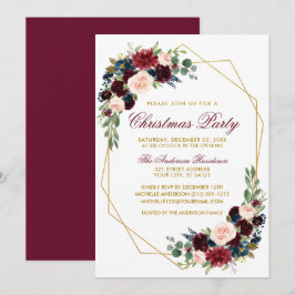 Aquarellfarben Bläsergoldwein Weihnachtsfest Party Einladung