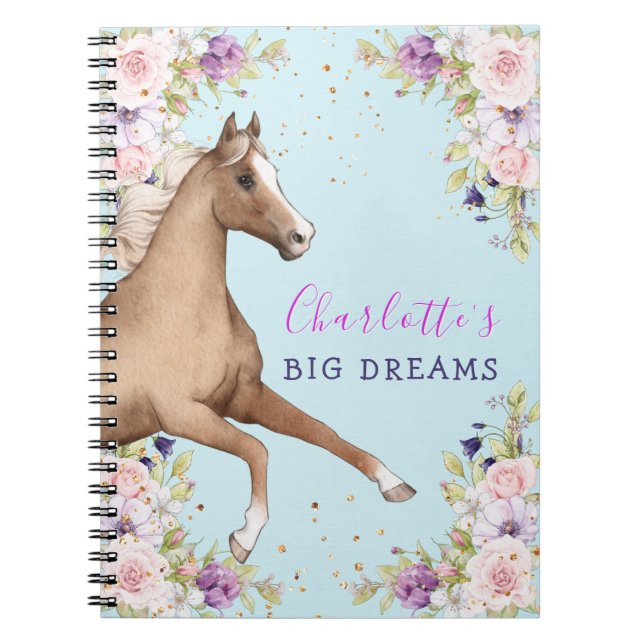 Aquarellfarben Bläsernbrown Horse SpiralNotebook Notizblock (Vorderseite)